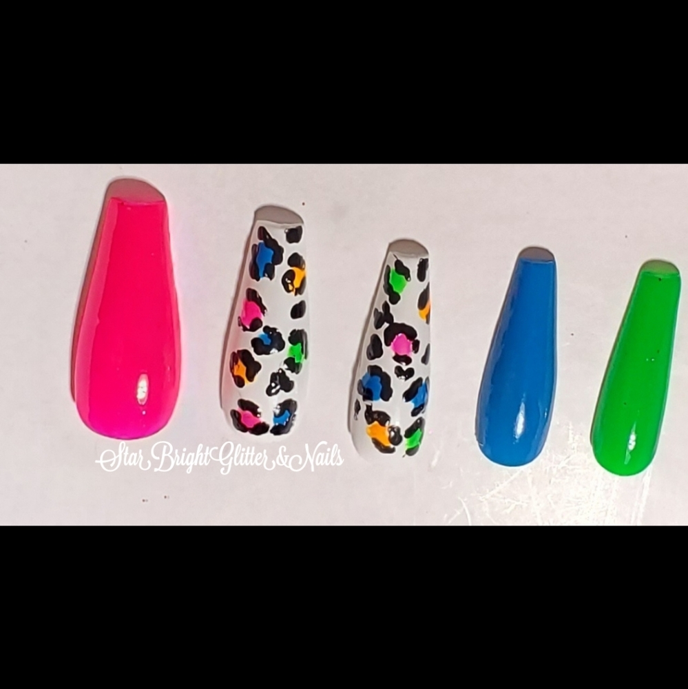 Custom "Colorful Cheetah" Press On Nails